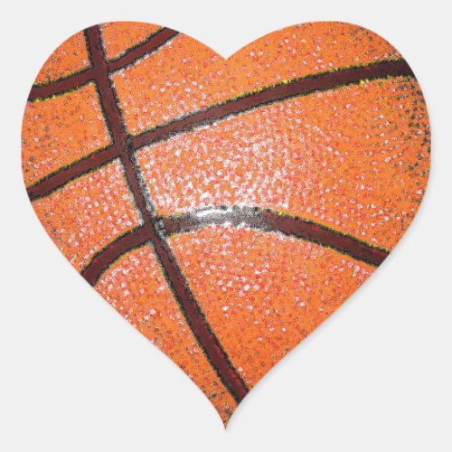 Pop Art Basketball Heart Sticker