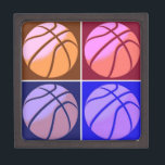 Pop Art Basketball Jewelry Box<br><div class="desc">4 Colors Retro Style Pop Art Basketballs</div>