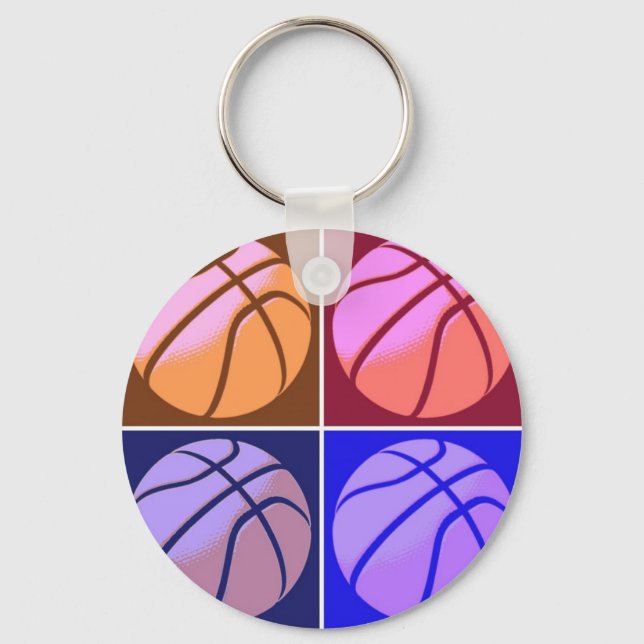 Pop Art Basketball Keychain (Front)