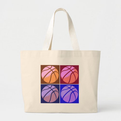 Pop Art Basketball Large Tote Bag