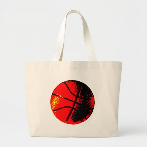 Pop Art Basketball Large Tote Bag