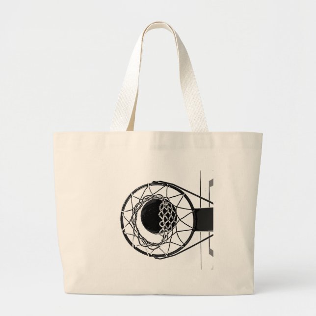 Pop Art Basketball Large Tote Bag (Front)