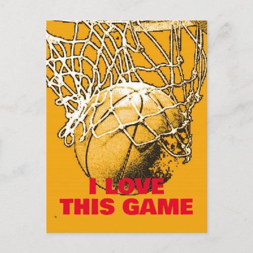 Pop Art Basketball Love This Game Postcard