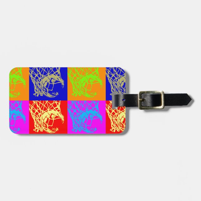Pop Art Basketball Luggage Tag (Front Horizontal)