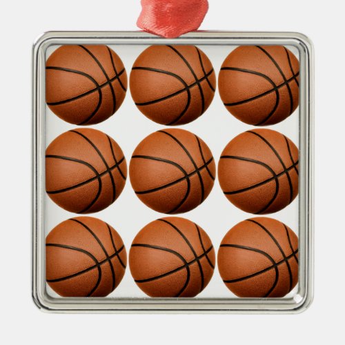 Pop Art Basketball Metal Ornament