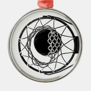 Pop Art Basketball Metal Ornament