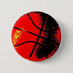 Pop Art Basketball Pinback Button