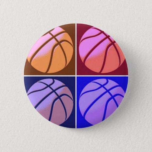 Pop Art Basketball Pinback Button