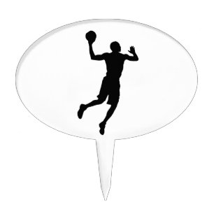 Pop Art Basketball Player Silhouette Cake Topper