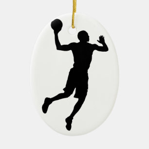 Pop Art Basketball Player Silhouette Ceramic Ornament