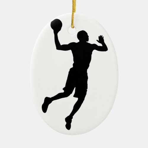 Pop Art Basketball Player Silhouette Ceramic Ornament