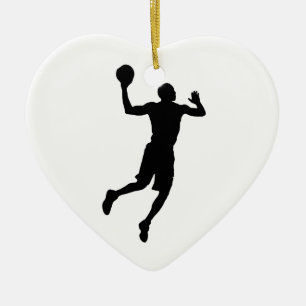 Pop Art Basketball Player Silhouette Ceramic Ornament
