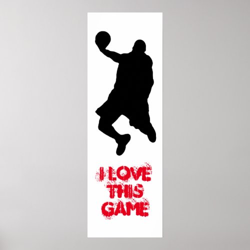 Pop Art Basketball Player Silhouette Door Poster