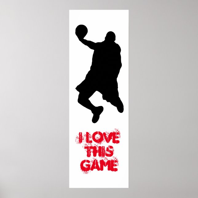 Pop Art Basketball Player Silhouette Door Poster (Front)