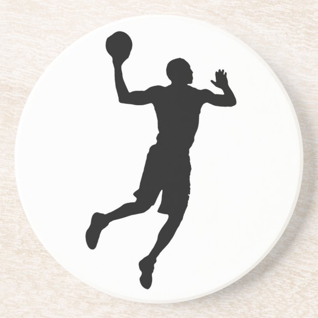 Pop Art Basketball Player Silhouette Drink Coaster (Front)