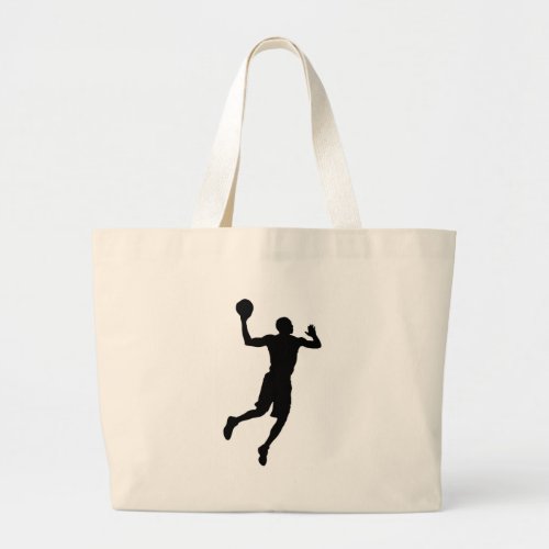 Pop Art Basketball Player Silhouette Large Tote Bag