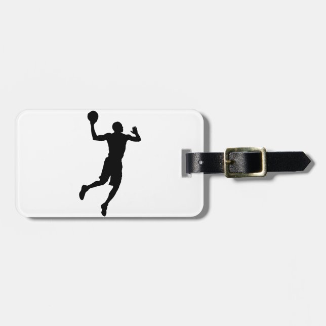 Pop Art Basketball Player Silhouette Luggage Tag (Front Horizontal)