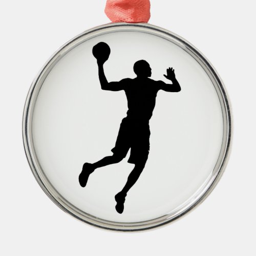 Pop Art Basketball Player Silhouette Metal Ornament