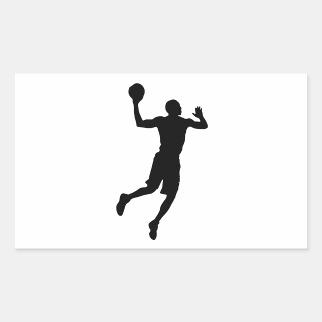 Pop Art Basketball Player Silhouette Rectangular Sticker (Front)