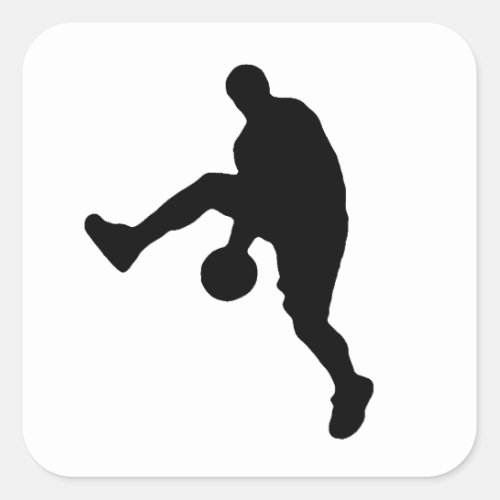 Pop Art Basketball Player Silhouette Square Sticker