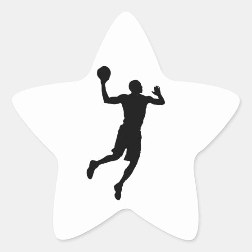 Pop Art Basketball Player Silhouette Star Sticker