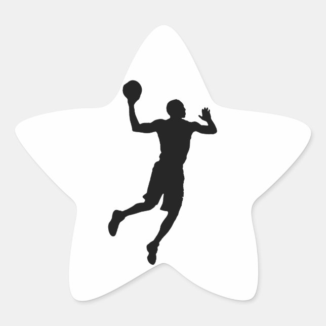Pop Art Basketball Player Silhouette Star Sticker (Front)