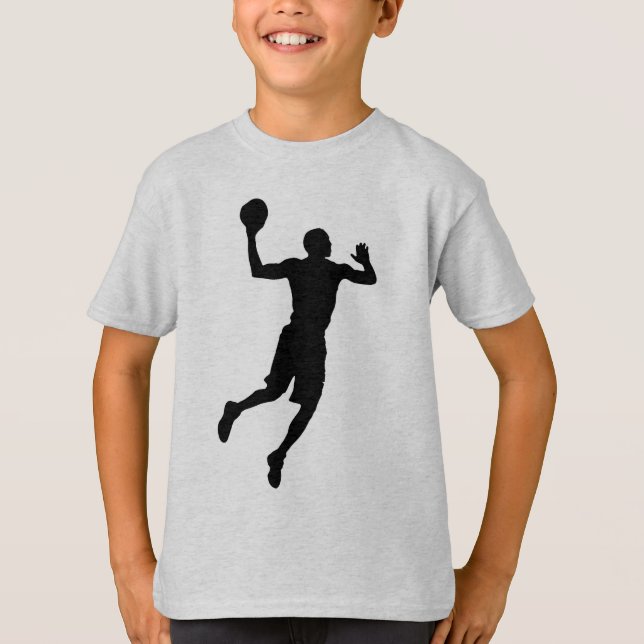 Pop Art Basketball Player Silhouette T-Shirt (Front)