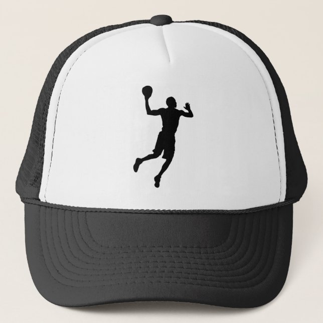 Pop Art Basketball Player Silhouette Trucker Hat (Front)