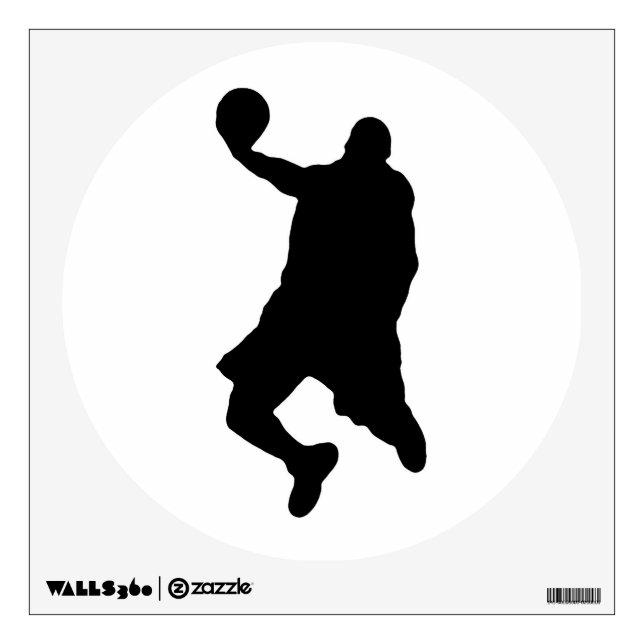 Pop Art Basketball Player Silhouette Wall Decal (Front)