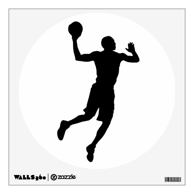 Pop Art Basketball Player Silhouette Wall Decal (Front)