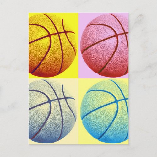 Pop Art Basketball Postcard