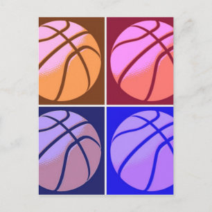 Pop Art Basketball Postcard