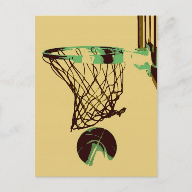 Pop Art Basketball Postcard (Front)