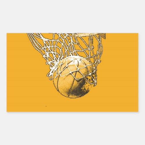 Pop Art Basketball Rectangle Sticker