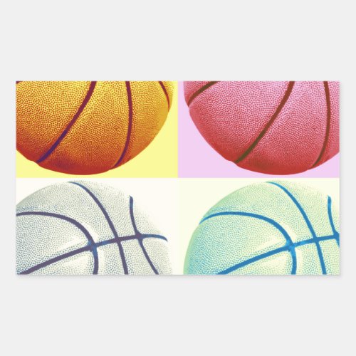 Pop Art Basketball Rectangular Sticker