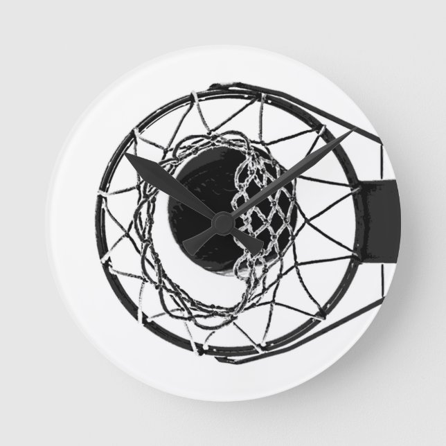 Pop Art Basketball Round Clock (Front)