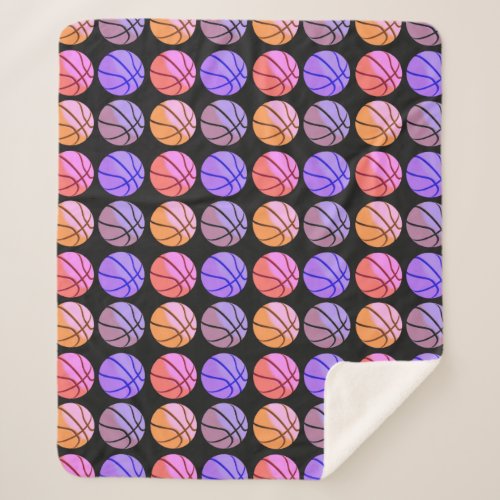 Pop Art Basketball Sherpa Blanket