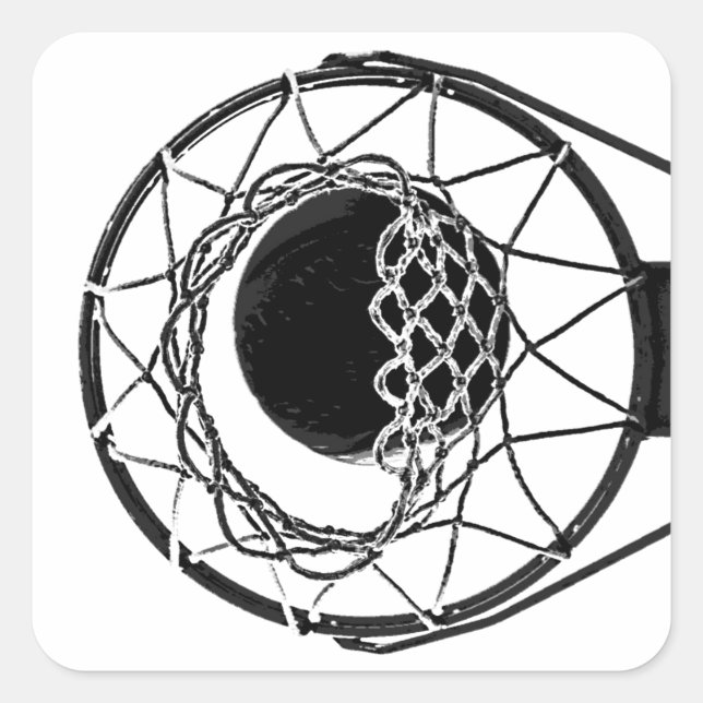 Pop Art Basketball Square Sticker (Front)