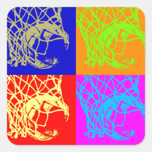 Pop Art Basketball Square Sticker