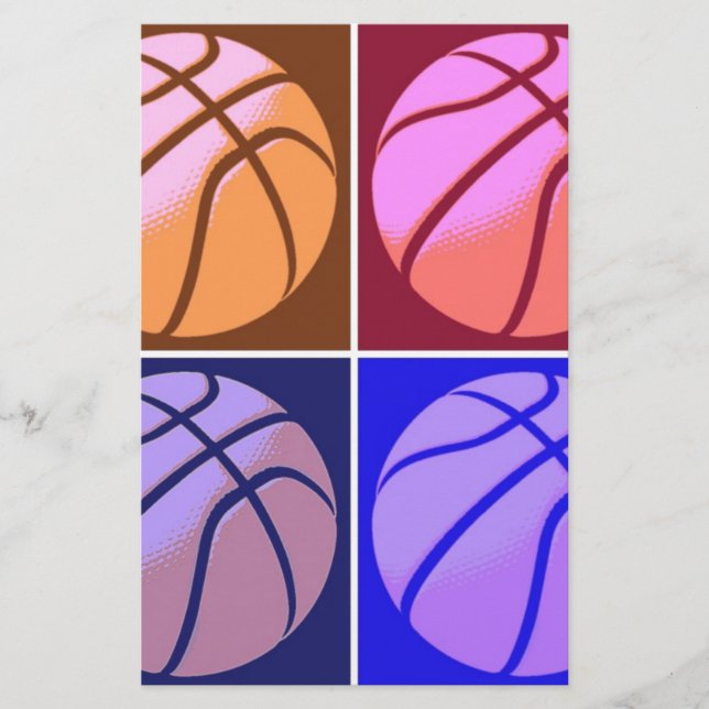 Pop Art Basketball Stationery (Front)