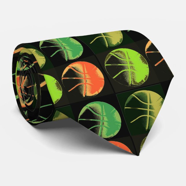 Pop Art Basketball Tie (Rolled)