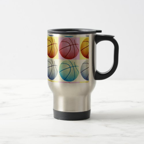 Pop Art Basketball Travel Mug