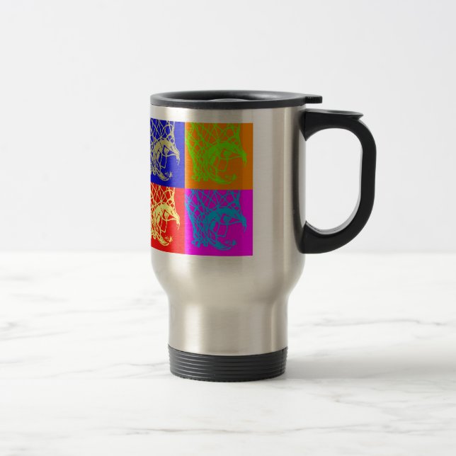 Pop Art Basketball Travel Mug (Right)