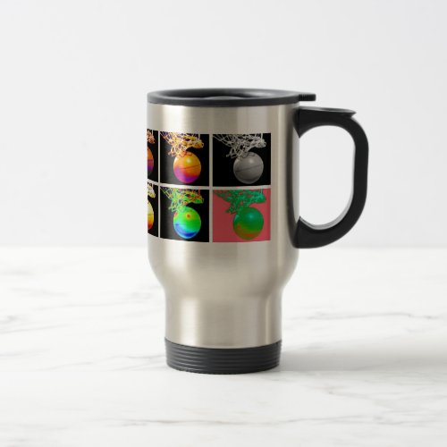 Pop Art Basketball Travel Mug