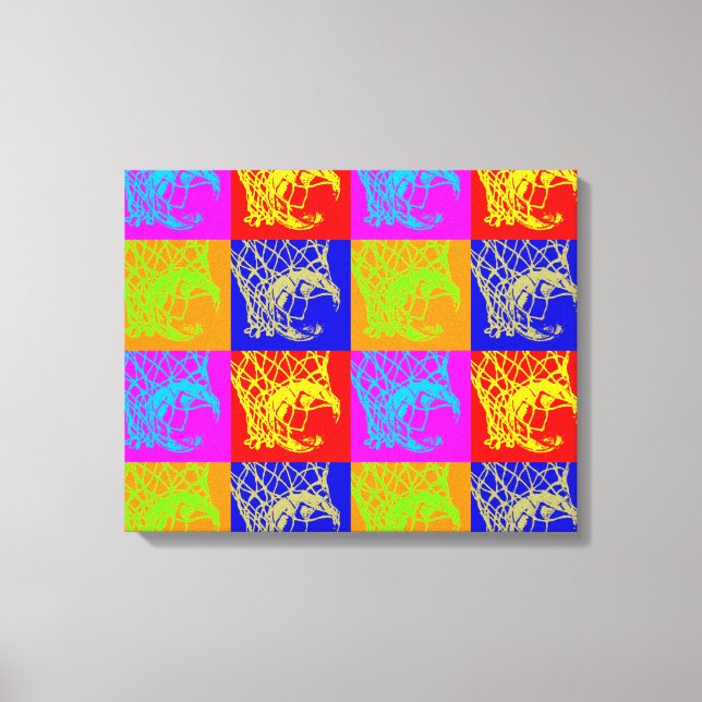 Pop Art Basketball Unique Trendy Wrapped Canvas Print (Front)