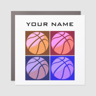 Pop Art Basketball Your Name Car Magnet