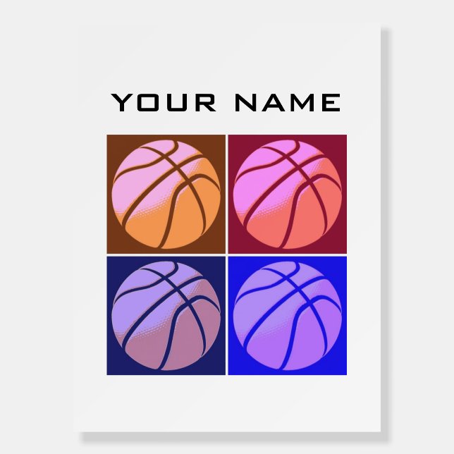 Pop Art Basketball Your Name Foam Board (Front)