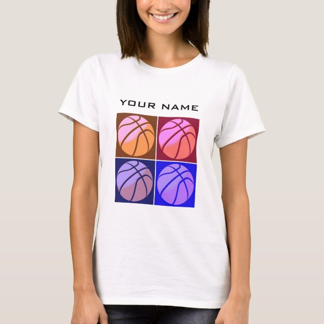 Pop Art Basketball Your Name T-Shirt (Front)
