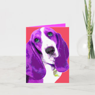 Pop Art Basset Hound Card