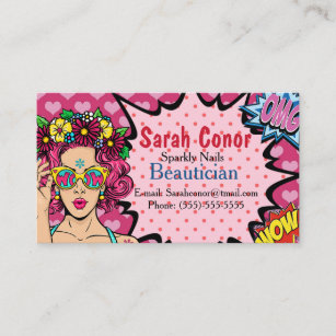 Pop Art Beautician Business Card